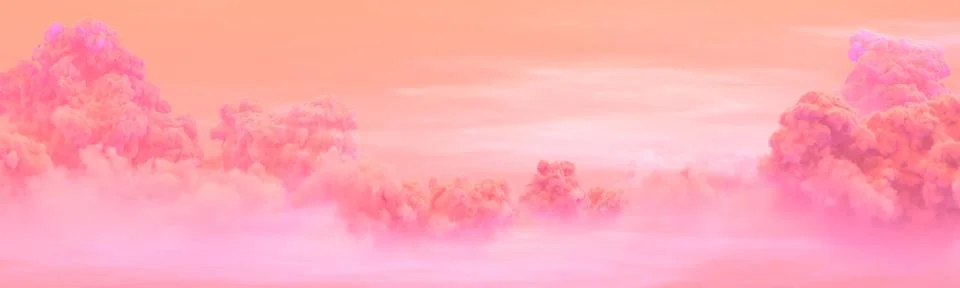Orange panoramic cumulus clouds sunset backdrop. concept Stockillustratie