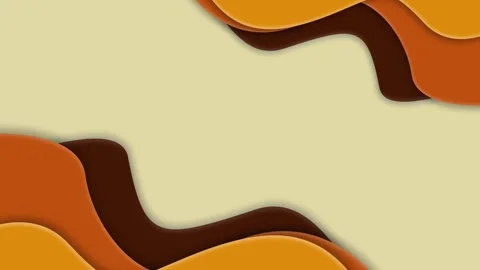Orange Paper Cutout Layered Wave Background with Copy Space for Presentation Stock Footage 343724382