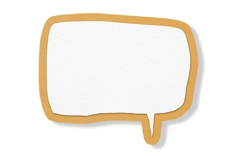 Orange paper speech bubbles separated on white background 스톡 일러스트