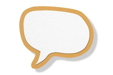 Orange paper speech bubbles separated on white background Stock Illustration