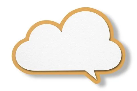 Orange paper speech bubbles separated on white background Illustrazione stock