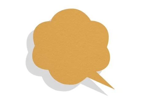 Orange paper speech bubbles separated on white background Illustrazione stock