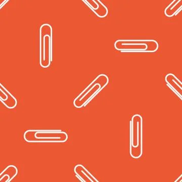 Orange paperclip pattern Stock Illustration