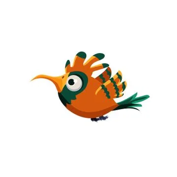 Orange Paradise Bird Stock Illustration