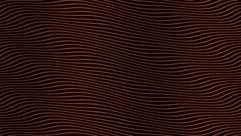Orange parallel wave lines slow flowing animation on black background. Dynami Stock Footage 202600394
