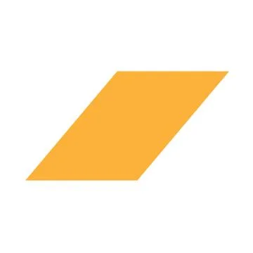 Orange parallelogram basic simple shapes isolated on white background, geomet 스톡 일러스트