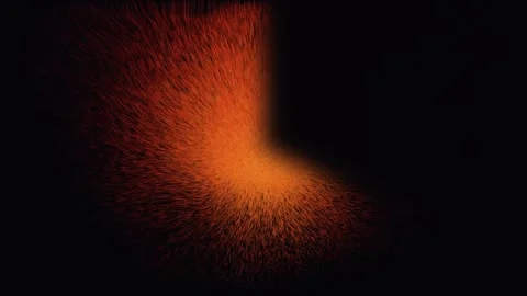 Orange particle explosion evolving with cinematic motion in dark background.. Stock Footage 341652673