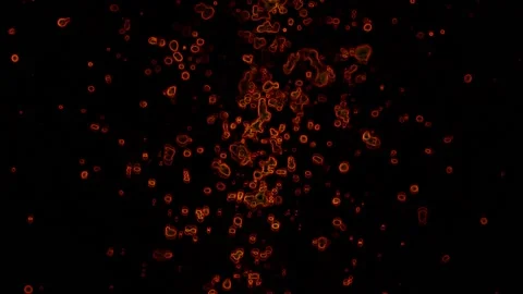 Orange Particles on a Black Background a Video stock 131332666