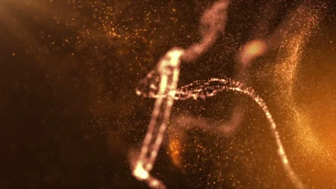 Orange particles evolving in an abstract technology motion background Video stock 106701551