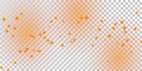Orange particles explosion on transparent background Illustrazione stock