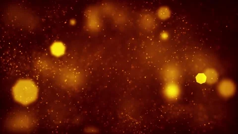 Orange Particles Glowing And Moving In Background Vídeo Stock 142673667