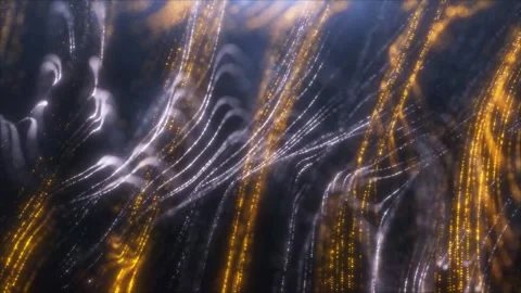 Orange Particles Moving Background. Energy flying line Stock Footage 260950119