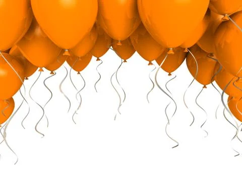 Orange party ballons on white background Stock Illustration
