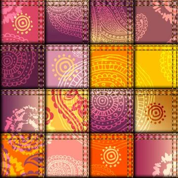 Orange patchwork Stock-Illustration