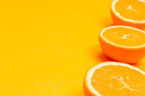 Orange pattern on orange background citrus arrangement Stock Photos