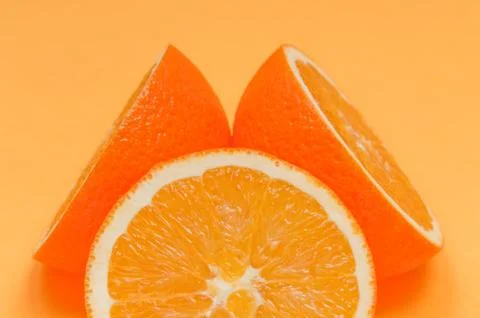 Orange pattern on orange background citrus arrangement Stock Photos
