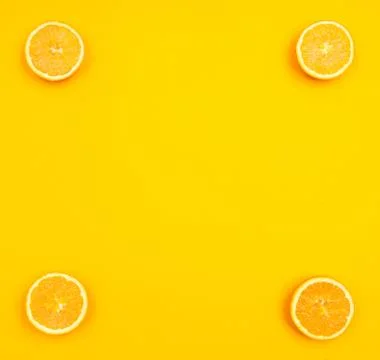 Orange pattern on orange background citrus arrangement Stock Photos