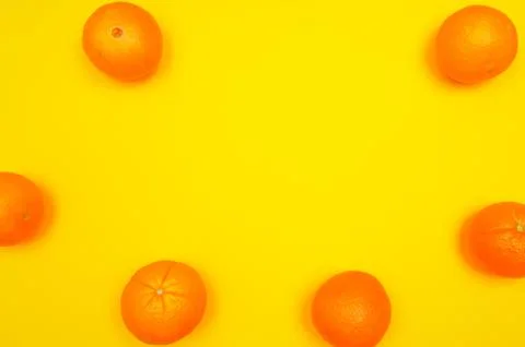 Orange pattern on orange background citrus arrangement Stock Photos