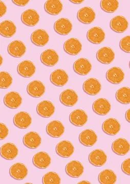 The orange pattern on pink background. Minimal concept Illustrazione stock