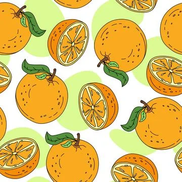 Orange Pattern seamless on white background Vector Illustrazione stock