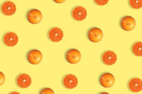 Orange pattern on yellow pastel background Stock Photos