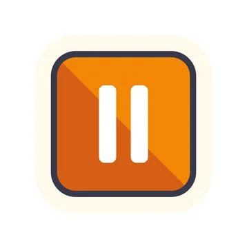 Orange pause icon for player interface button Illustrazione stock