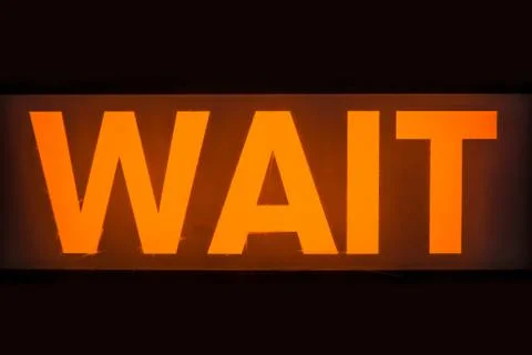 Orange Pedestrian Wait Sign Stock Illustration