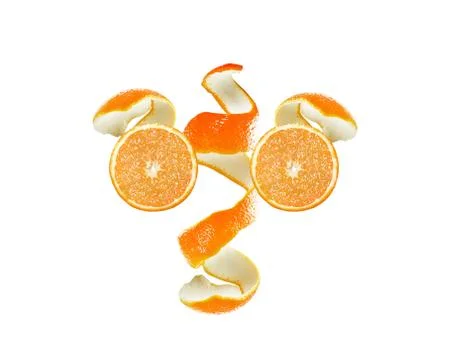 Orange peel and slice Stock Photos