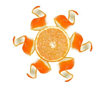 Orange peel and slice Stock Photos