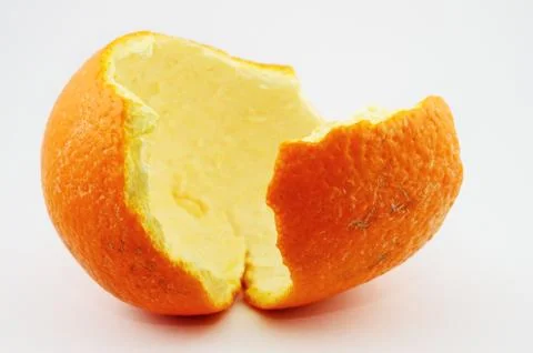 Orange peel on a neutral background Stock Photos