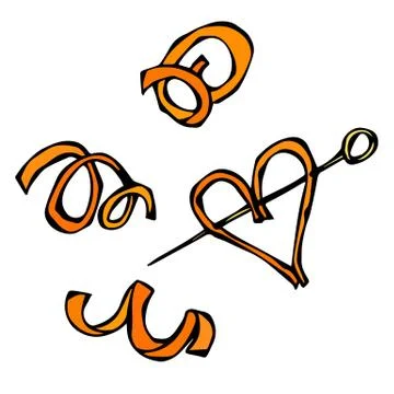 Orange Peel Spiral. Vector Illustration Isolated On a White Background Stock Illustration