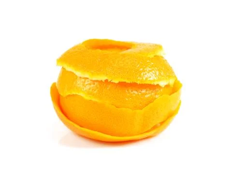 Orange peel on a white background Foto stock