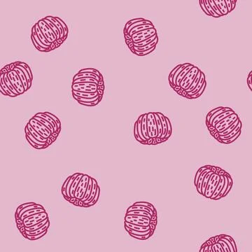 Orange peeled slice line vector seamless pattern Illustrazione stock