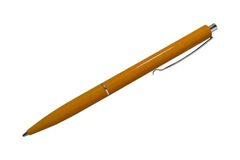 Orange pen isolated in diagonal position. Stock Photos