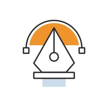 Orange pen tool  icon Stock Illustration