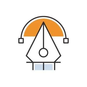 Orange pen tool  icon Stock Illustration