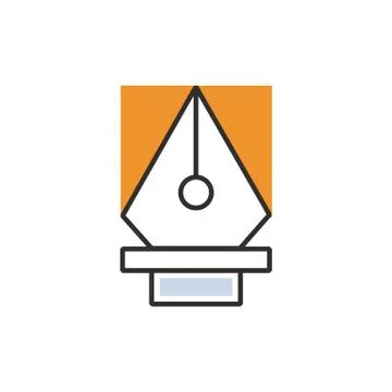 Orange pen tool  icon vector eps10 Stock Illustration