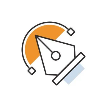 Orange pen tool  icon  vector Illustrazione stock