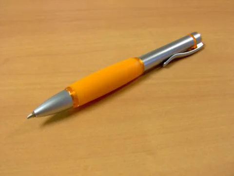 Orange Pen w/ Clipping Path Stock Photos