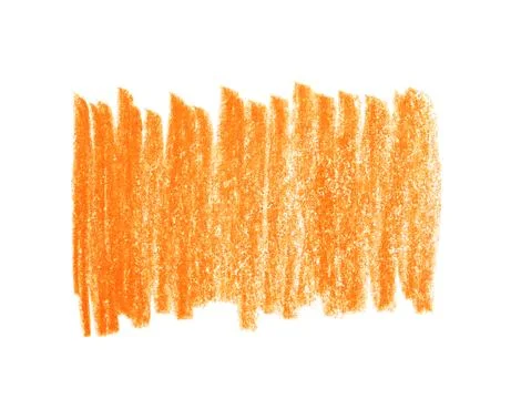 Orange pencil hatching on white background, top view Foto stock