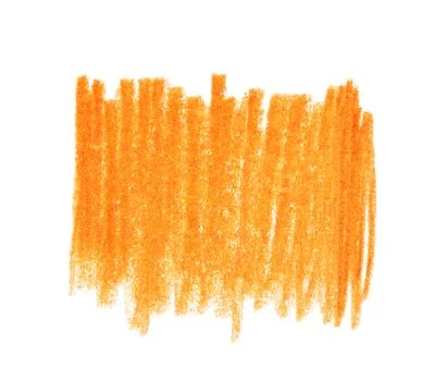 Orange pencil hatching on white background, top view Foto stock