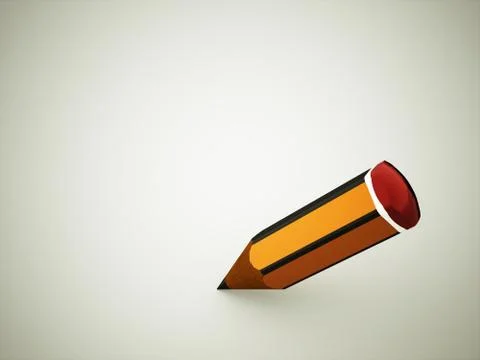 Orange pencil rendered Stock Illustration