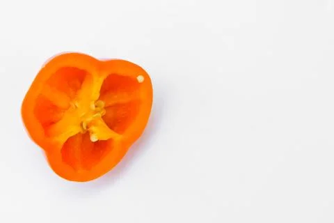 Orange pepper slice top view isolated Stock Photos