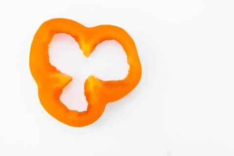 Orange pepper slice top view Stock Photos