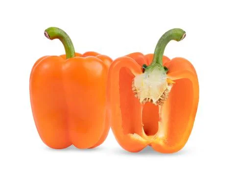 Orange pepper on white background Stock Photos