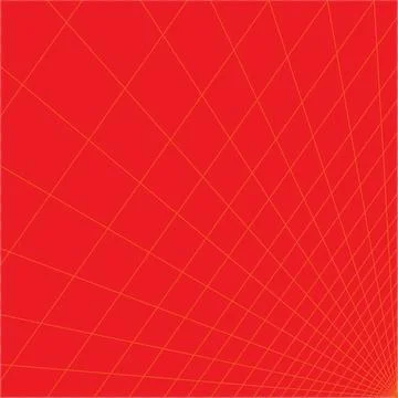 Orange Perspective Grid Lines on Bright Red Background Stockillustratie