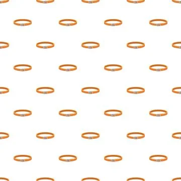 Orange pet collar pattern with buckle design Stock Illustration