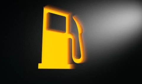 Orange petrol indicator dash light Stock Illustration
