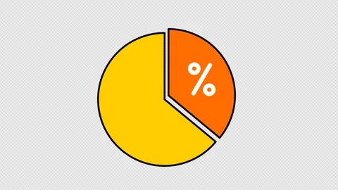 Orange pie chart Stock Footage 333673544