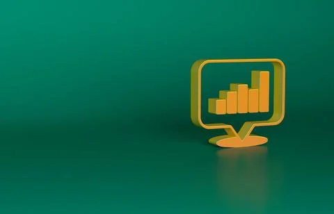 Orange Pie chart infographic icon isolated on green background. Diagram chart Illustrazione stock